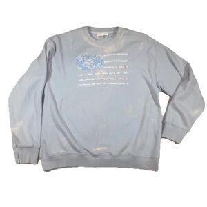 LoveShackFancy Palo Americana Fleece Pullover Sweatshirt Blue Size M/L READ DESC